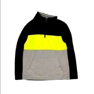 Old Navy | Fleece Half Zip Black Gray Yellow Neon